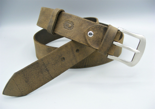 Opasek patinovaný, sv. hnědý, šíře 4cm